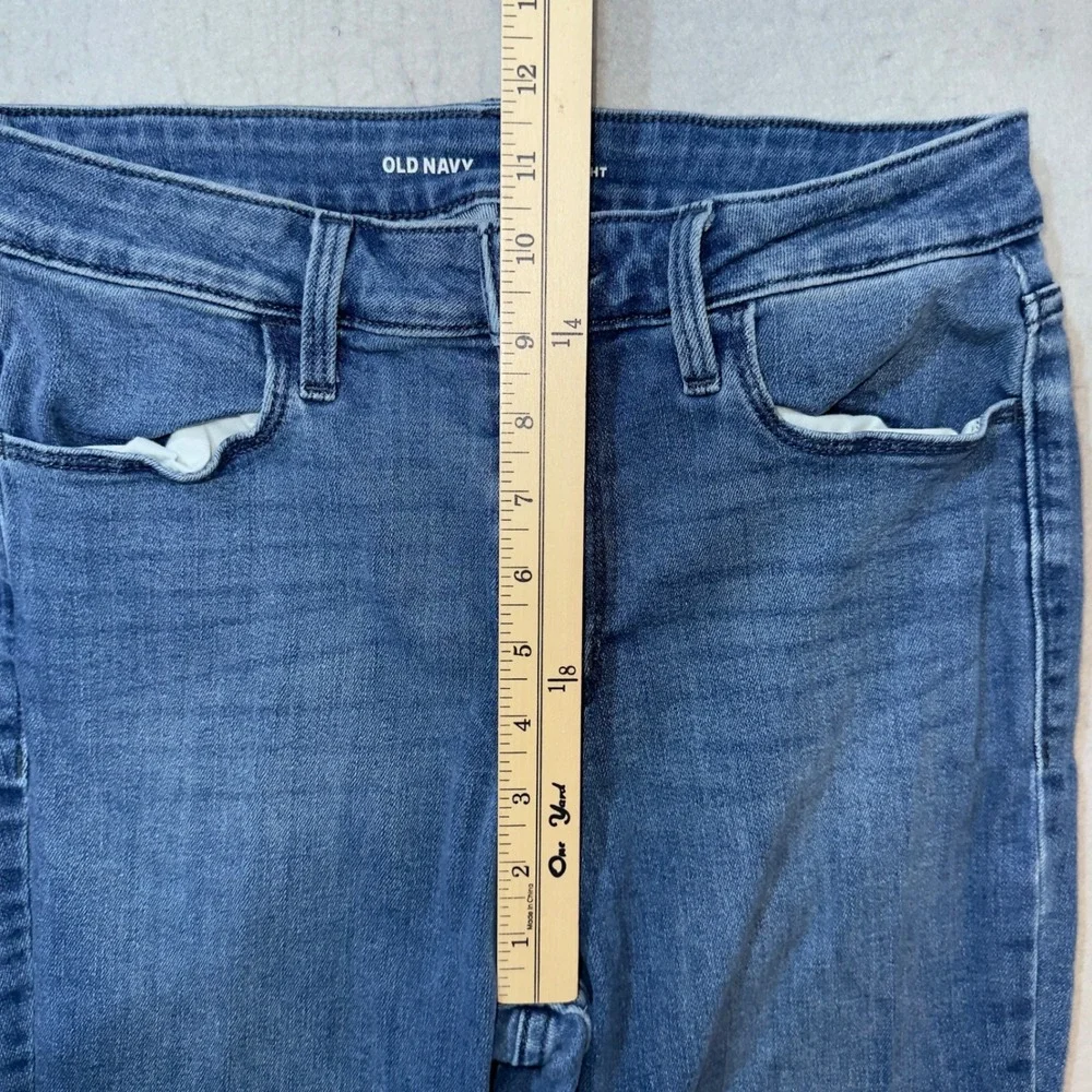 Old Navy Straight Jeans Womens 8 Blue Excellent High-Rise Stretch‎ Denim